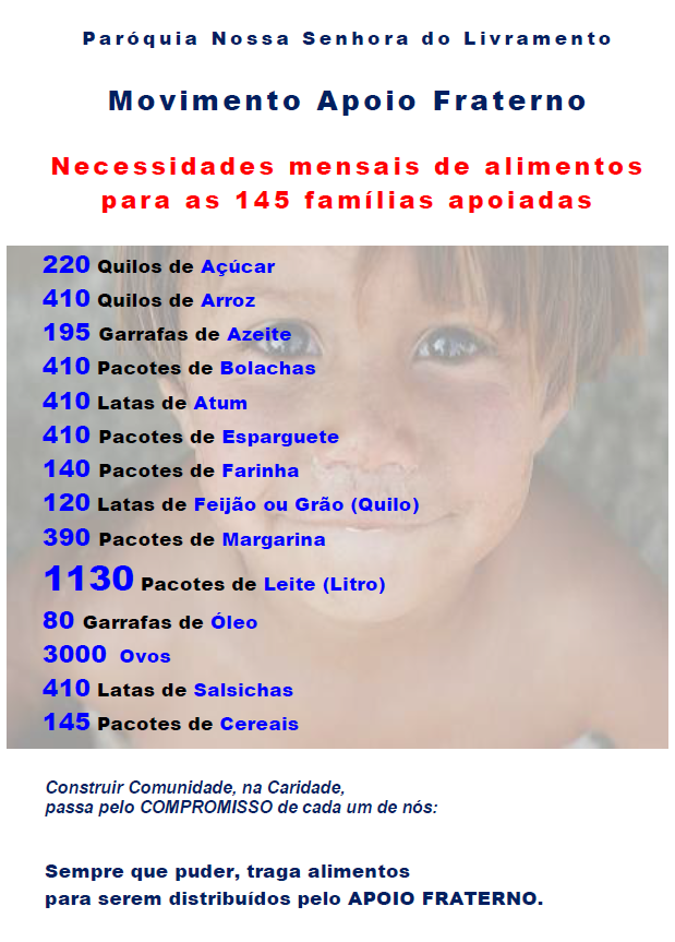 APOIO FRATERNO - ALIMENTOS MENSAIS ]